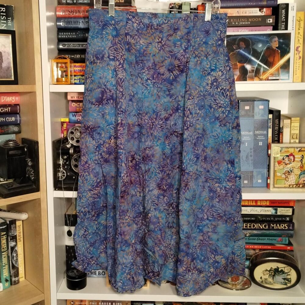 Gorgeous Blue and Purple Batik Skirt Very Vineyard Edgartown Martha's Vineyard